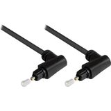 Digitale optische Toslink audio kabel met haakse connectoren en draaibare kop - 4mm / zwart - 1 meter