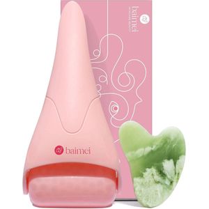 Verkoelende Gezichtsroller en Gua Sha Set voor Huidverzorging - Vermindert Wallen en Rimpels