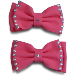 Jessidress Haarclip set met mooie strikjes van strass - Roze
