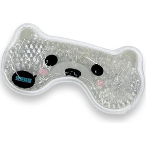 Verkoelend geloogmasker - pluche gevoerde achterkant - warm en koud te gebruiken - koudetherapie - gezwollen vermoeide ogen - kringen onder de ogen - migraine (ijsbeer)