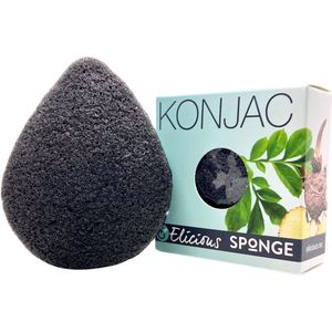 Elicious® - Konjac Spons - Gezichtsspons - Charcoal - Actieve Houtskool - Tegen Acne - Tegen Blackheads - Gezichtsreiniging - Natuurlijk - Plasticvrij - Vegan - Dierproefvrij