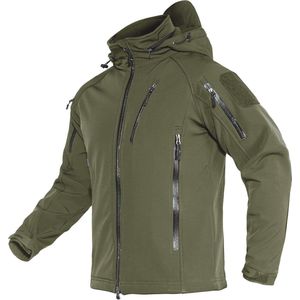 Waterafstotend Militaire Softshell Herenjack met Meerdere Ritszakken voor Buitenactiviteiten