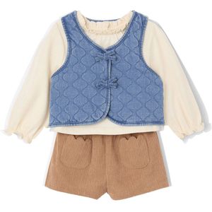 Babyset - Karamel - 4-delig - T-shirt - Vest - Short - Heupband