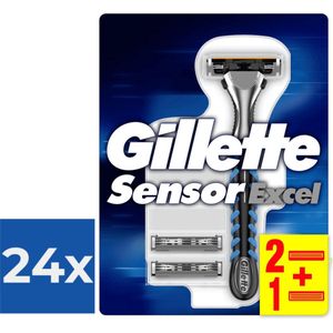 Gillette Sensor Excel - Scheersysteem voor Mannen - Voordeelverpakking 24 stuks