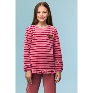 Woody Meisjes-Dames Pyjama roze streep - maat 062/3M