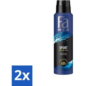 Fa Men - Sport - Deodorant Spray - Vitaliserende Geur - 150 ml - Voordeelverpakking - 2 stuks