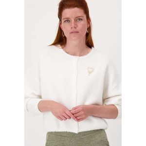 Zusss Basic Vestje Met Broche Wit