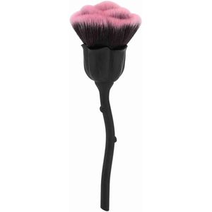 Nail Dust Brush 02-Model - Zacht en Sterk - Lange Handgreep - Roze en Zwart