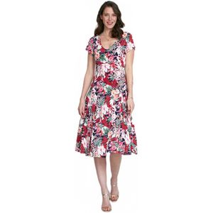 V-hals uitlopende korte jurk