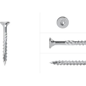 Wovar Spaanplaatschroeven Verzinkt 5 x 40 mm Torx 25 Deeldraad | Doos 200 Stuks