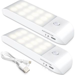 Nachtlampje met Bewegingssensor en 3 Modi - Oplaadbaar USB, LED Lamp voor Slaapkamers, Gangen en Keukens