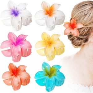 Bloemenhaarklemmen - 6 stuks, 6 cm lang, kunststof - Antislip voor vrouwen en meisjes