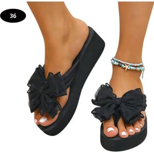 Bovista Slippers Dames - Teenslippers - Flip Flops - Comfortabel - Zomer - Zwart - 35.5
