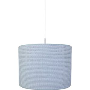 BINK Bedding Harde lampenkap / Hanglamp Pique/Wafel Blue 30 cm inclusief pendel