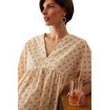 Envie de Fraise - Zwangerschapsjurk - Met Bloemenprint - V-hals - Korte Mouwen