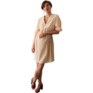 Envie de Fraise - Zwangerschapsjurk - Met Bloemenprint - V-hals - Korte Mouwen