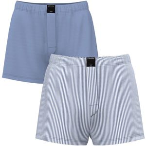 Björn Borg heren cotton stretch 2P wijde boxershorts stripe blauw II