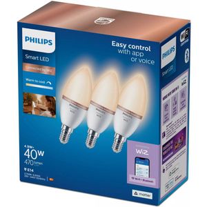 Philips - Kaarslamp - Wit - 40W - E14 - Set van 3