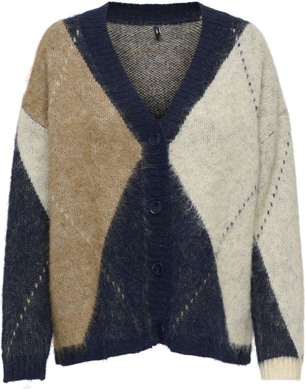 Only - Onlnoeme Jq L Life Cardi - Gebreid Vest - Multicolor - V-hals