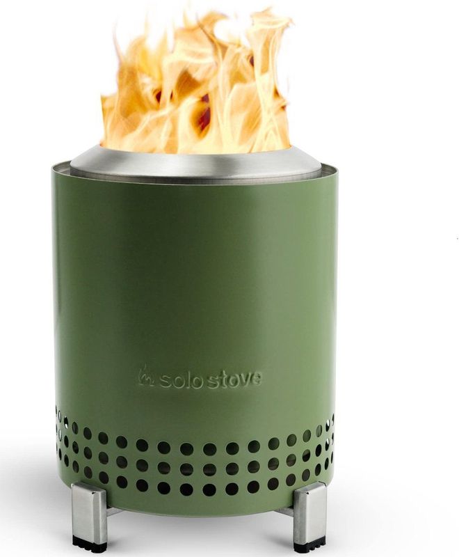 Solo Stove Mesa Vuurplaats voor op tafel met standaard | Rookarm minivuur voor in de stad en voorsteden, Werkt op pellets of hout, veilig, roestvrij staal, met reistas, 17,5 x 13 cm, 635 g, Groen