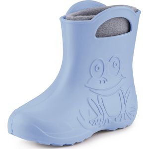 Ladeheid LA-CA-FrogWinter Kinder Regenlaarzen - Rubber - met Binnenschoen - EVA - Wasbare Binnenschoen - Lichtblauw - 32/33