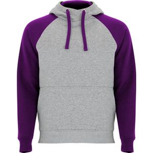 Roly Badet Hooded Sweatshirt RY1058 - Heather Grey 58/Purple 71 - M