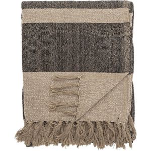 Bloomingville Temu zwart plaid gerecycled katoen