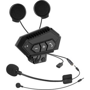 White-label Motorhelm Headset - Intercom - Bluetooth - Zwart