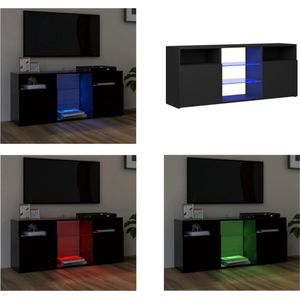 vidaXL Tv-meubel met LED-verlichting 120x30x50 cm zwart - Tv-kast - Tv-kasten - Televisiekast - Televisiekasten