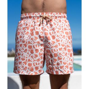 SEA'SONS - Zwembroek Heren - Sneldrogend - Koraal - Cirkel - Maat S