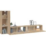 The Living Store TV Meubel Set - Sonoma Eiken - 2x 100x30x30 cm + 1x 30.5x30x110 cm