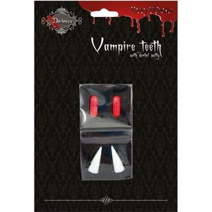 Halloween - Vampiertanden halloween met bloedcapsules - Halloween/horror verkleed accessoires- Hoektanden voor een vampier