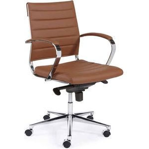ABC Kantoormeubelen ergonomische bureaustoel design 600 lage rug bruin met glijdoppen