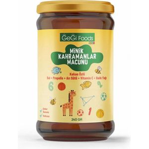 GEGI Kids Little Heroes Pasta Cacao met Honing Koninginnengelei Propolis Melasse Vitamine C en Visolie voor Kinderen 240 gr