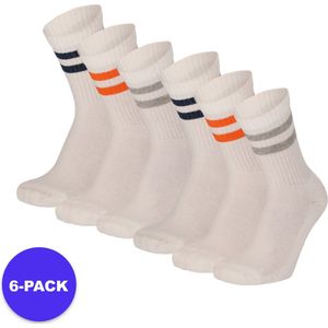 Apollo (Sports) - Sportsokken kinderen - Multi Wit - Maat 39/42 - 6-Pack - Voordeelpakket