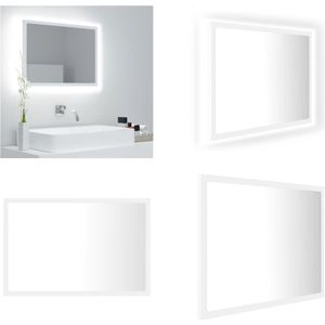 vidaXL Badkamerspiegel LED 60x8-5x37 cm acryl wit - Spiegel - Spiegels - Badkamerspiegel - Badkamerspiegels