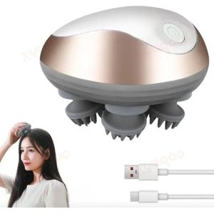 Elektrische Hoofdmassage Apparaat – Draadloze Scalp Massager – IPX7 Waterdicht – Verlicht Stress & Stimuleert Haargroei – Geschikt voor Hoofd, Nek, Rug & Huisdieren