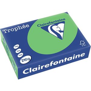 Clairefontaine Trophée Intens, gekleurd papier, A4, 210 g, 250 vel, grasgroen 4 stuks