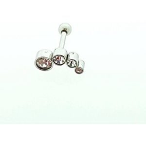 Zirkonia Helixpiercing zilverkleurig RVS