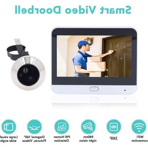 3 MP Slimme Videodeurbel met 43 Inch 1080p HD-monitor / 160 ° Kijkhoek/Nachtzicht/PIR-bewegingsdetectie voor Thuisbewaking