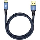 Oehlbach USB Plus C3 USB 3.2 Gen 1 (USB 3.0) [1x USB 3.2 Gen 1 stekker A (USB 3.0) - 1x USB-C stekker] 0.50 m Blauw Ver