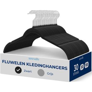 SereneLife - Velours Hangers - Antislip - Pack van 30 - Dun Ontwerp