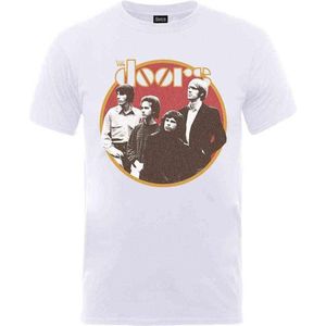 The Doors - Retro Circle Heren T-shirt - XL - Wit
