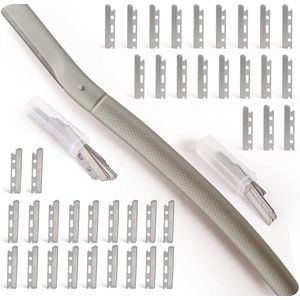 Wenkbrauwscheerapparaat met 20 Scheermesjes - Gezichtshaarverwijderaar voor Vrouwen