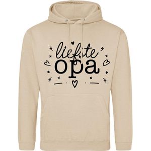 Hoodie voor Mannen - Cadeau voor De Liefste Opa - Mannelijk fit - Extreem zachte stof met Kangoeroezak/Buidelzak - 280 gram - Maat M - Nude