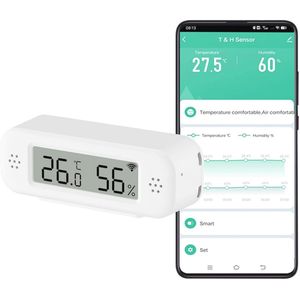 Slimme WiFi Thermo-Hygrometer voor Binnen - Digitale Temperatuur- en Vochtigheidsmeter met App Afstandsbediening
