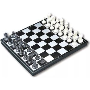 borvat / Opvouwbaar schaakbord / 13 x 13cm / mini schaak bord / Schaakspel / met schaakstukken / Schaakspellen / Magnetisch / Draagbaar