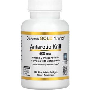 Visolie - Antarctic Krill Oil - 500mg - 120 softgels - Omega-3 - California Gold Nutrition - aanbieding
