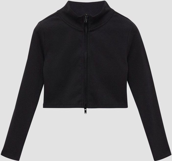 Sweatvest - Slim-fit - Korte Sweatjack - Geribde Stof