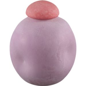 PTMD Karlie Purple matte glass bulb vase pink top